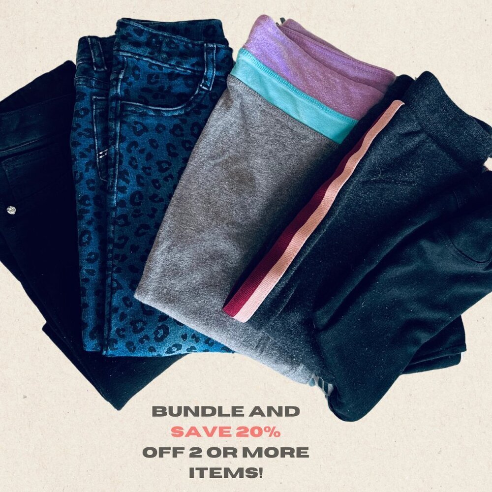 Bundle of Little Girl Jeans and Leggings - Sizes 12M to 10, Only $7!"